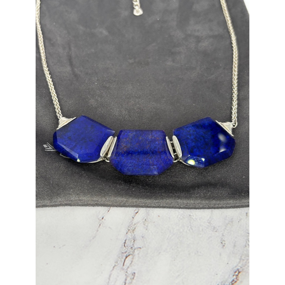 Vintage EUC Silpada "Blue Grotto" Necklace N3024 Lapis, Rock Crystal, Sterling - Picture 2 of 10